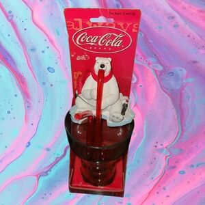 Coca-Cola bear & straw cup (never used)
